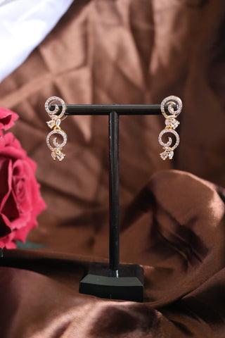 Gold & White Tone American Diamond (AD) | CZ Necklace Set – Elegant Jewelry