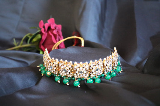 Kundan Necklace Earrings Set Indian Wedding Jewelry Set