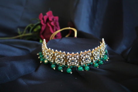 Kundan Necklace Earrings Set Indian Wedding Jewelry Set