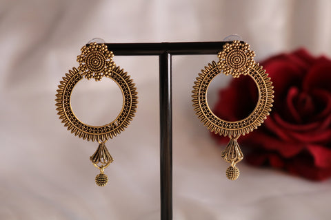 Traditional Studded Chandbali Earrings – Elegant Ethnic Jewelry for Women