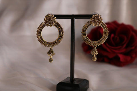 Traditional Studded Chandbali Earrings – Elegant Ethnic Jewelry for Women