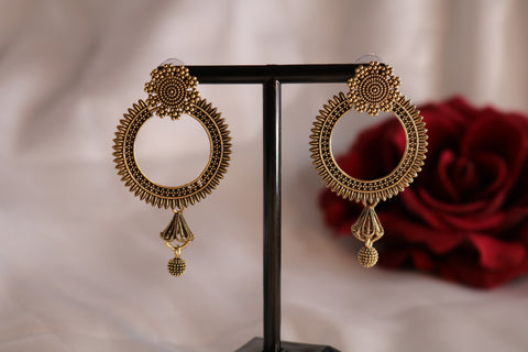 Traditional Studded Chandbali Earrings – Elegant Ethnic Jewelry for Women