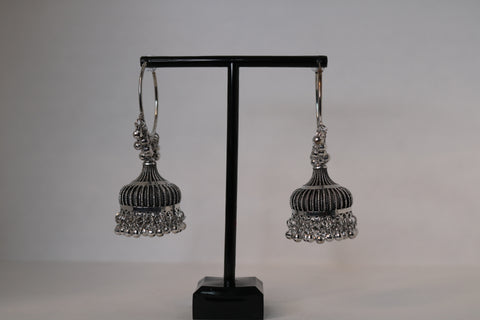 Oxidized Vintage Ethnic Bohemia Boho Bell Tassel Earrings