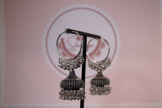 Oxidized Vintage Ethnic Bohemia Boho Bell Tassel Earrings