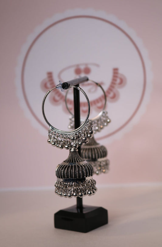Oxidized Vintage Ethnic Bohemia Boho Bell Tassel Earrings