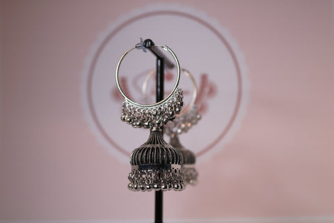 Oxidized Vintage Ethnic Bohemia Boho Bell Tassel Earrings