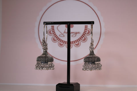 Oxidized Vintage Ethnic Bohemia Boho Bell Tassel Earrings