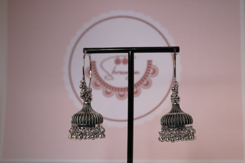 Oxidized Vintage Ethnic Bohemia Boho Bell Tassel Earrings