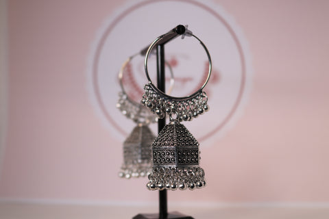 Classic Dangling German Silver Oxidized Traditional Earrings
