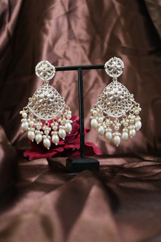 Gold Plated Kundan Drop Earrings