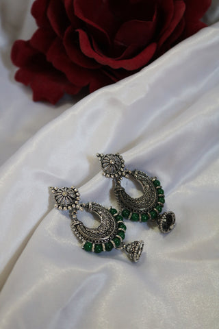 Chandbali Studded Dangle Earrings – Traditional Ethnic Jewelry for Women