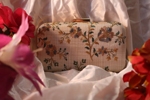 Hand-Embroidered Evening Clutch Purse - Elegant Handbag