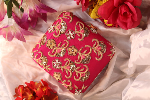 Hand Embroidery Square Clutch