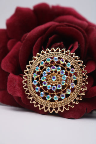 Gold-Plated Rhinestone Ring – Sparkling Elegant Jewelry