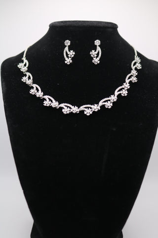 Silver-plated Choker Necklace Set