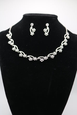 Silver-plated Choker Necklace Set