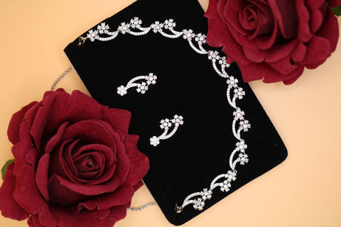 Silver-plated Choker Necklace Set