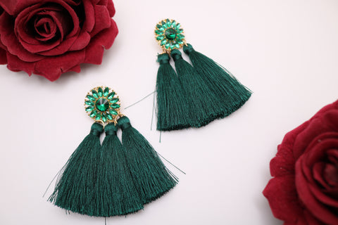 Emerald Tassel Earring