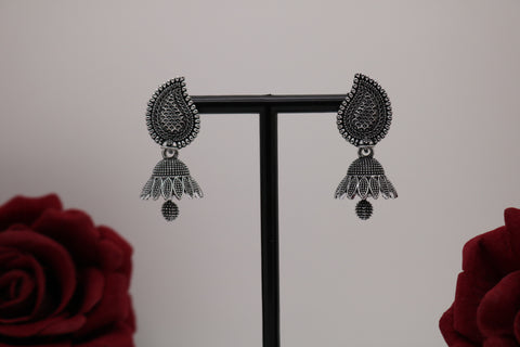 Oxidized Silver Plated Small Earrings/ Small Jhumka