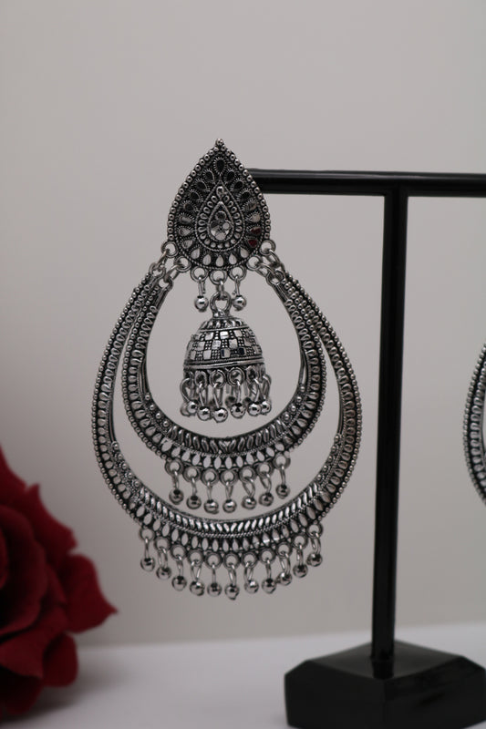German Silver Big Chandbali Earring
