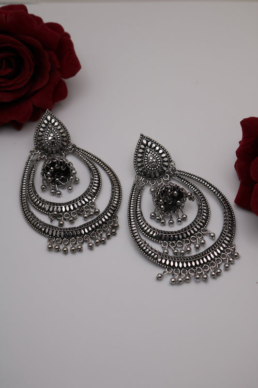 German Silver Big Chandbali Earring