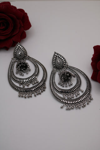 German Silver Big Chandbali Earring
