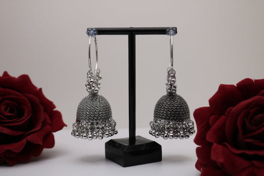 Oxidized Hoop Jhumka Earring