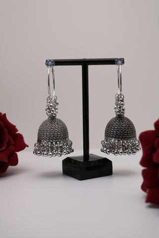 Oxidized Hoop Jhumka Earring
