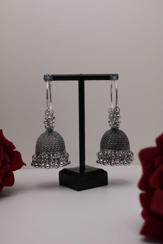 Oxidized Hoop Jhumka Earring