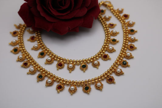 Gold-plated Multi-colored Anklet/Payal