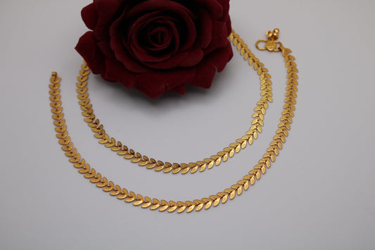 Gold-plated Leaf Anklets/Payal
