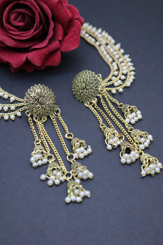 Traditional Bahubali Earrings – Gold-Plated Elegant Ethnic Jewelry