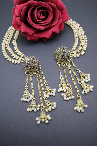 Traditional Bahubali Earrings – Gold-Plated Elegant Ethnic Jewelry