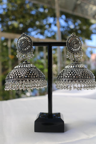 Oxidized Earrings/ Big Jhumka earrings