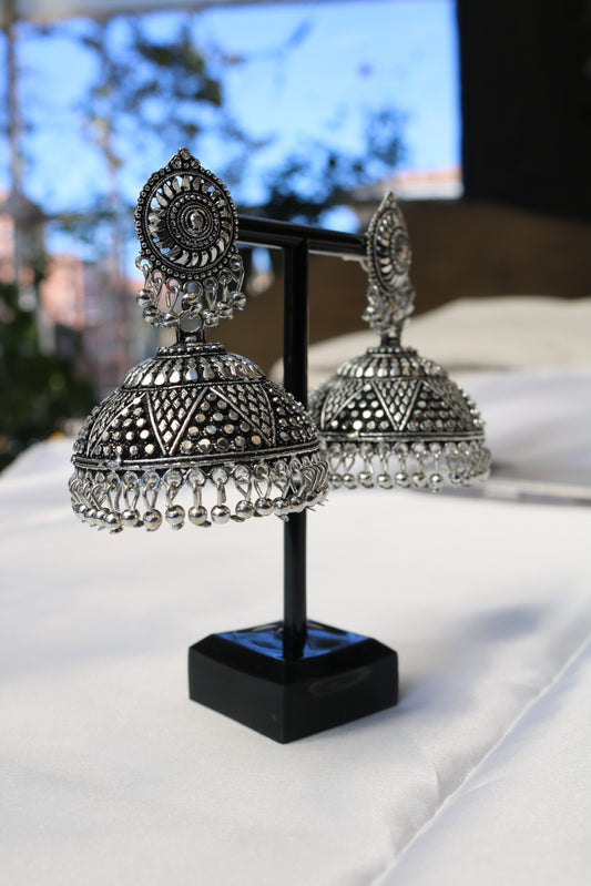 Oxidized Earrings/ Big Jhumka earrings