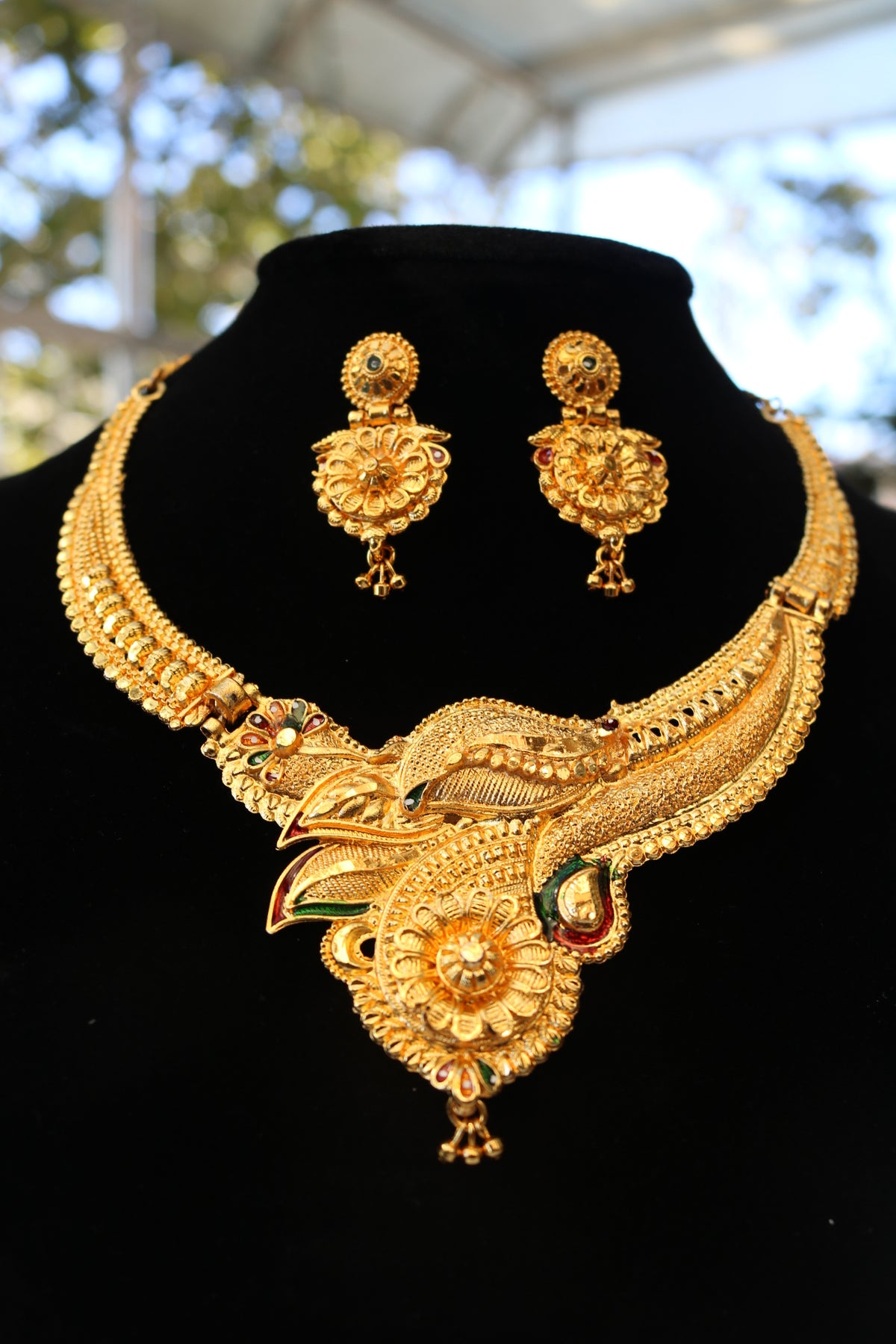 Gold Plated Traditional Jewelry Necklace Set