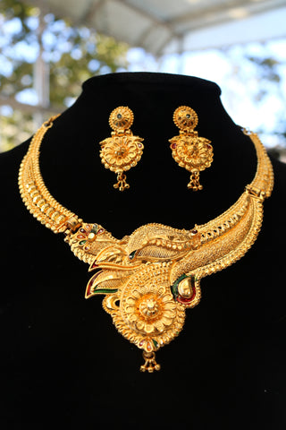 Gold Plated Traditional Jewelry Necklace Set