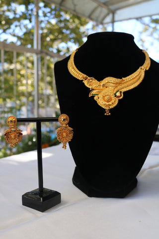 Gold Plated Traditional Jewelry Necklace Set