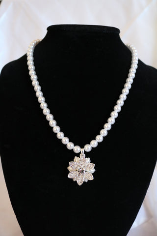 Strand Classic Simulated Pearl Necklace and Earring Jewelry Set