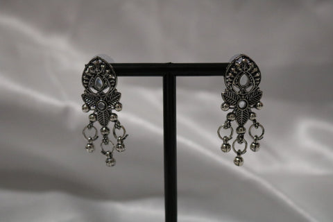Oxidised Silver-toned Afghani Turkish Choker Necklace & Earring Set