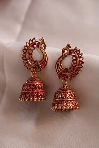 Traditional Peacock Earrings – Elegant Ethnic Jewelry for Women