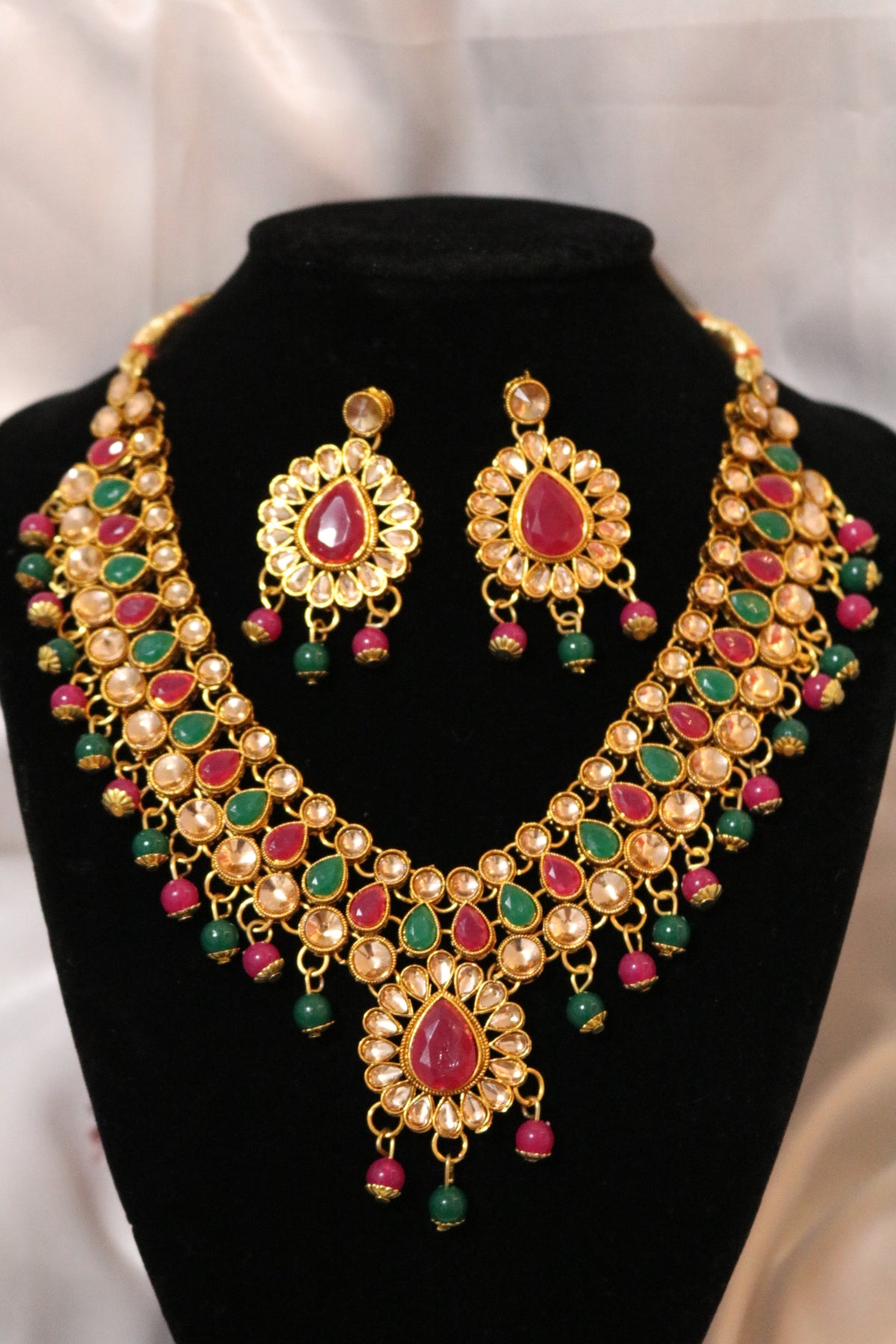 Multi-Color Kundan Choker Jewelry Set Ethnic Indian Traditional