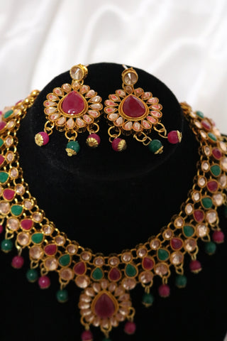 Multi-Color Kundan Choker Jewelry Set Ethnic Indian Traditional