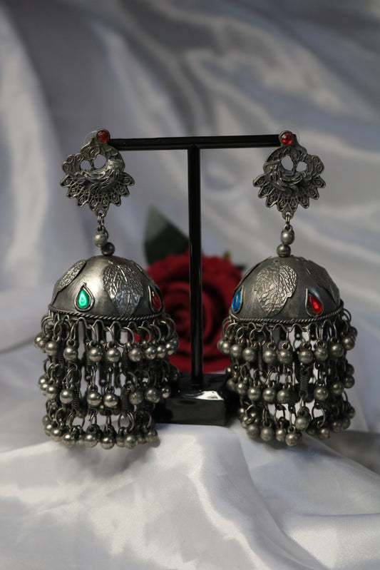 Peacock Oxidized Earring
