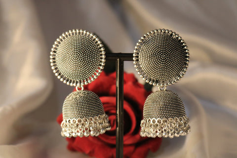 Oxidized Designer Jhumka Earring