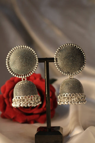 Oxidized Designer Jhumka Earring