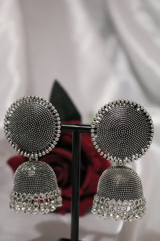 Oxidized Designer Jhumka Earring